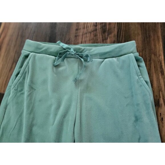 New Auden Green Lightweight Stretch Velour 2pc Loungewear Pajamas Pockets S - Picture 3 of 9